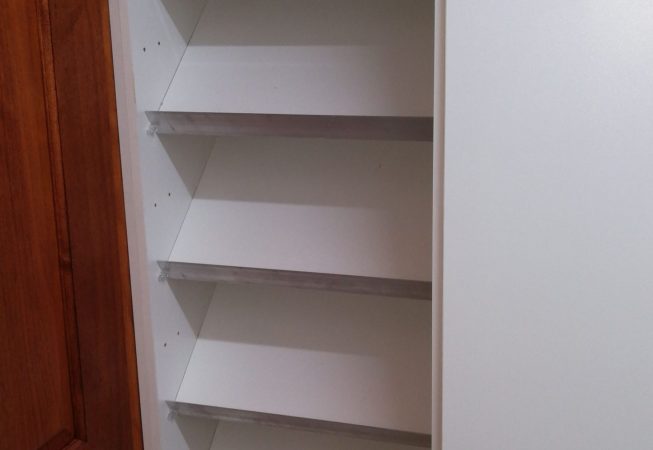 Main Bedroom Shoe rack Cupboard in White melamine