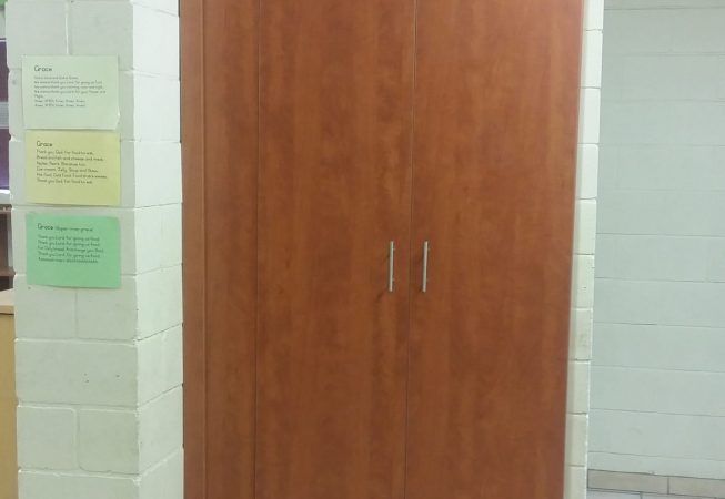 Classroom Storage in Cherry Royale melamine