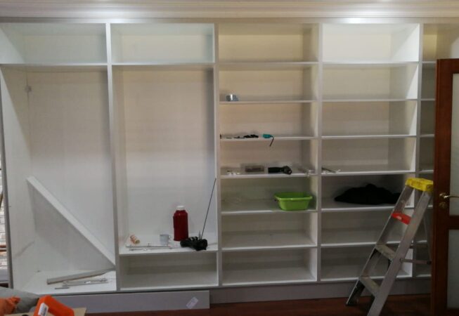White melamine cupboard interior