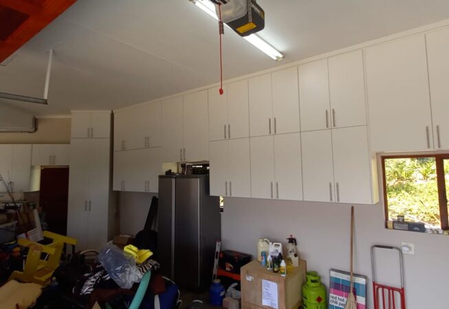 Garage Cupboards in White melamine