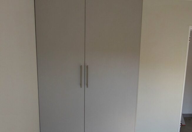 Bedroom Cupboards replaces with Folkstone Grey Melamine