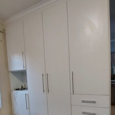 Craft room storage installation using White melamine