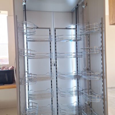 Congo melamine grocery unit with internal LED lights and larder unit